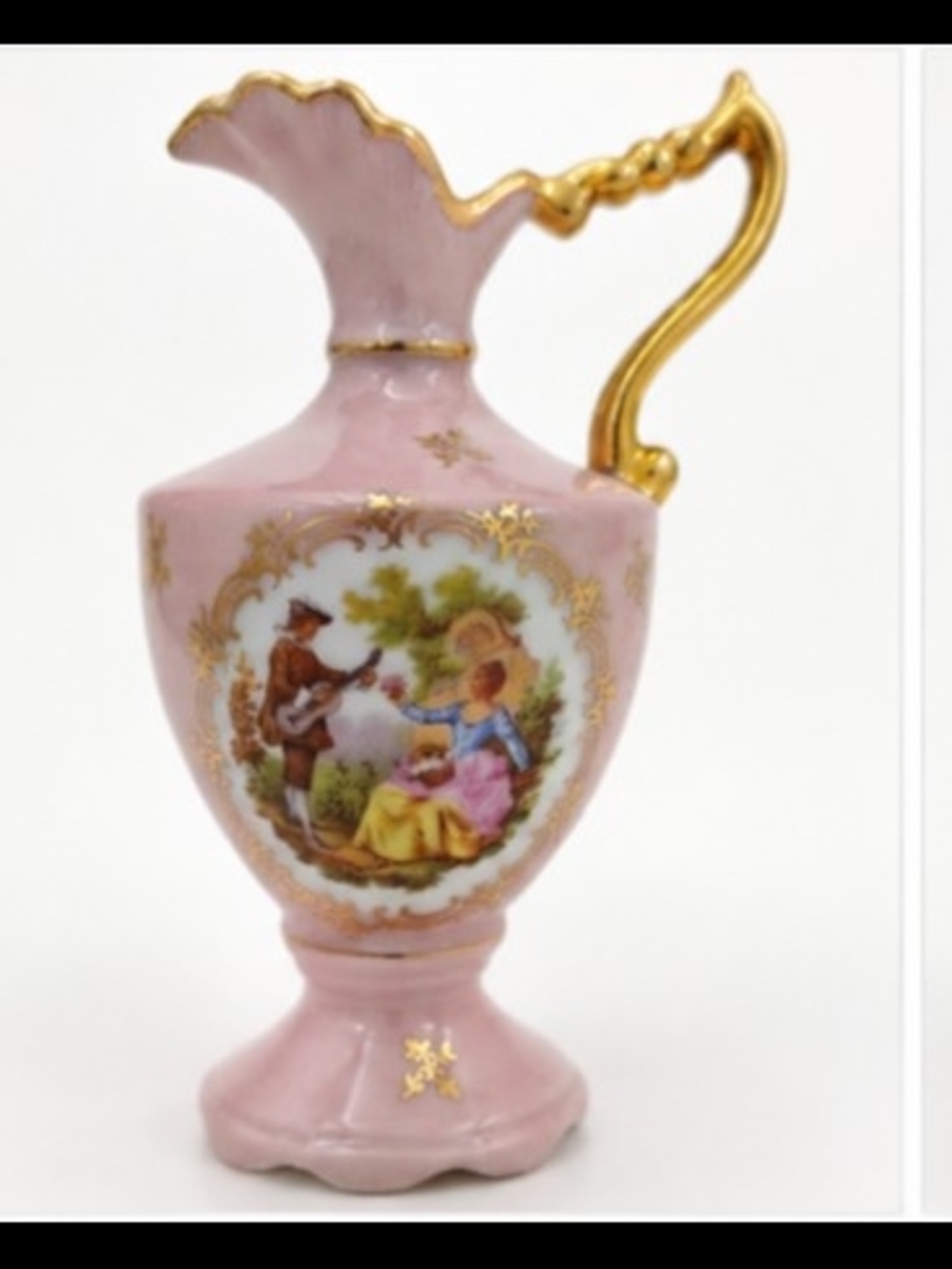 Miniature Pink Porcelain Ewer Pitcher